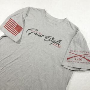Grunt Style Shirt Mens 2XL XXL Gray Patriotic USA Tactical